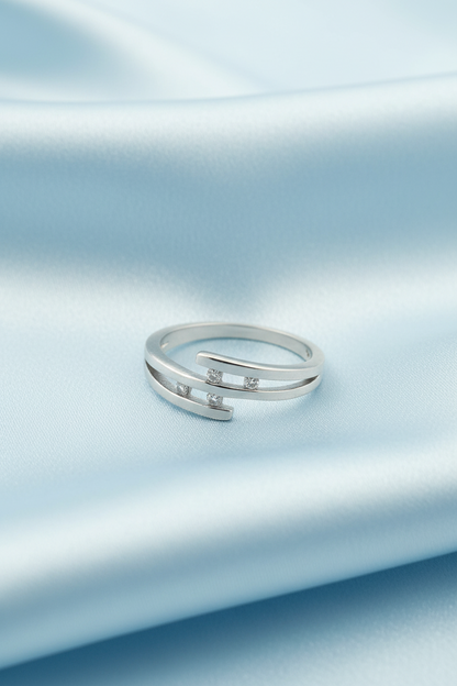 Stacked 3 Line Ring