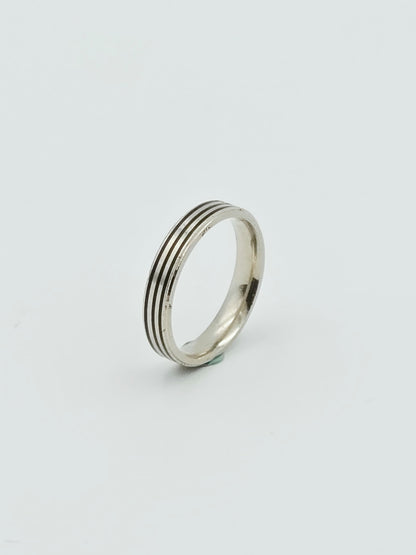 Black Stripes Band Ring
