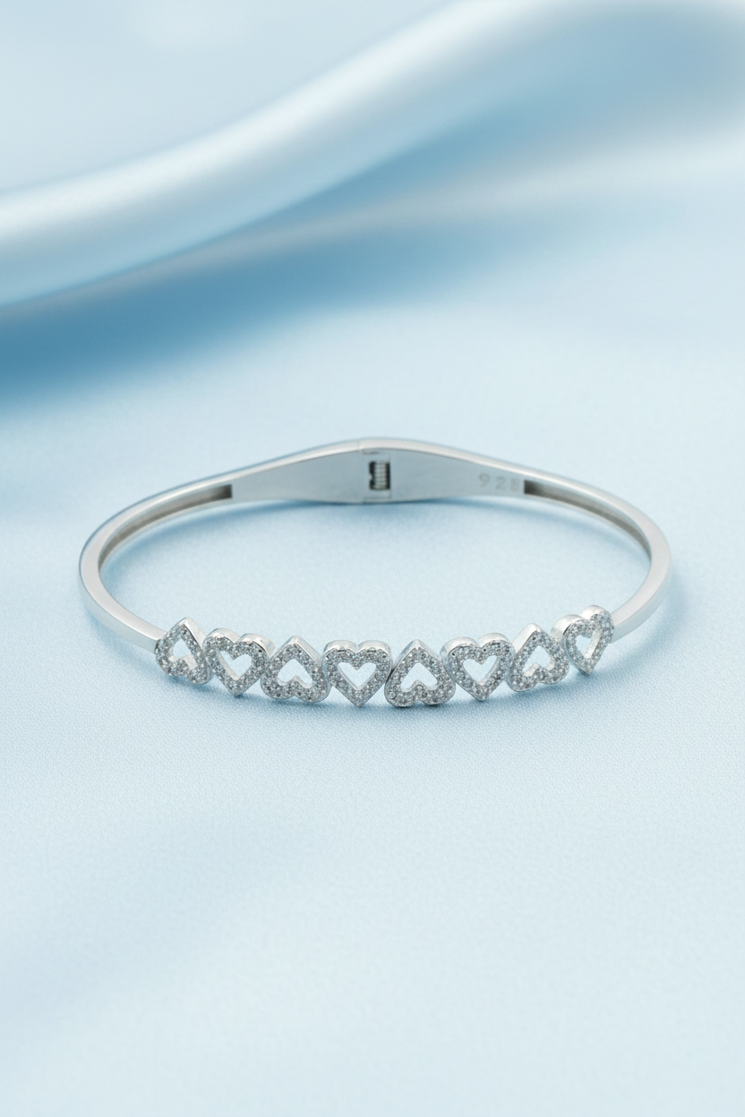 Openwork Hearts Pave Spring Bracelet
