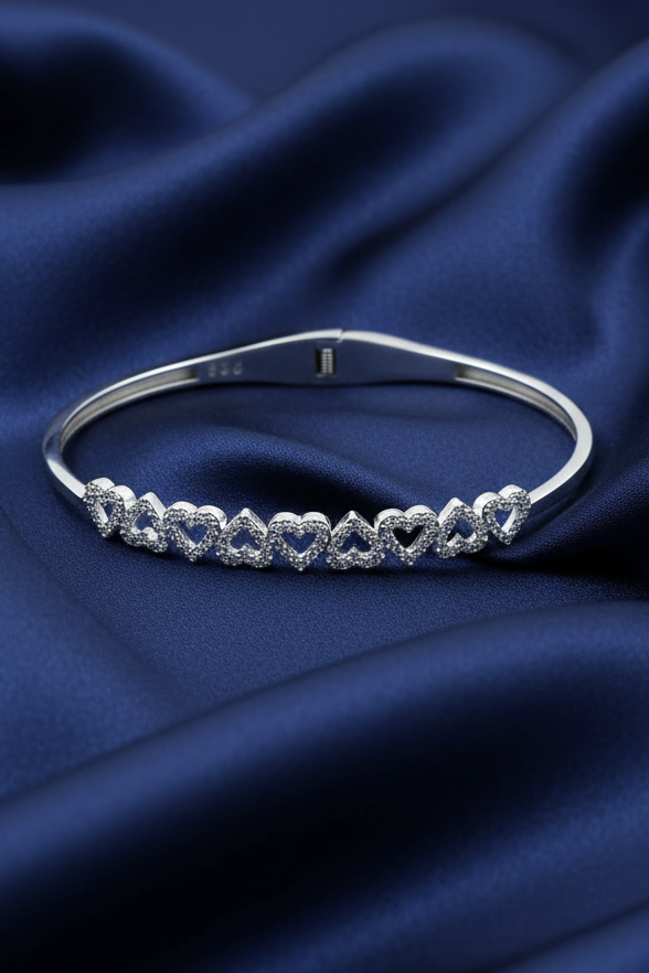 Openwork Hearts Pave Spring Bracelet
