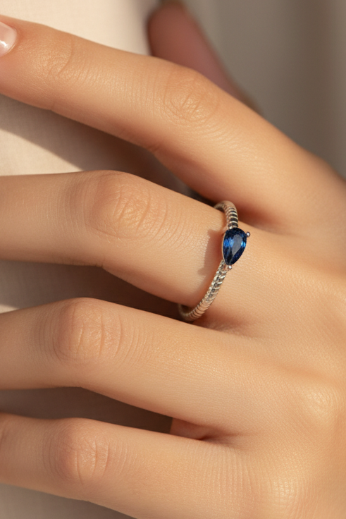 Marquise Blue Sapphire Ring