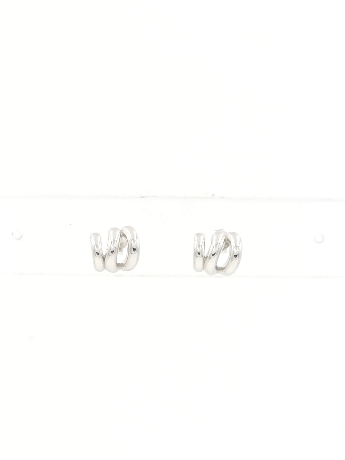 Triple Circle Hoop Silver Earring