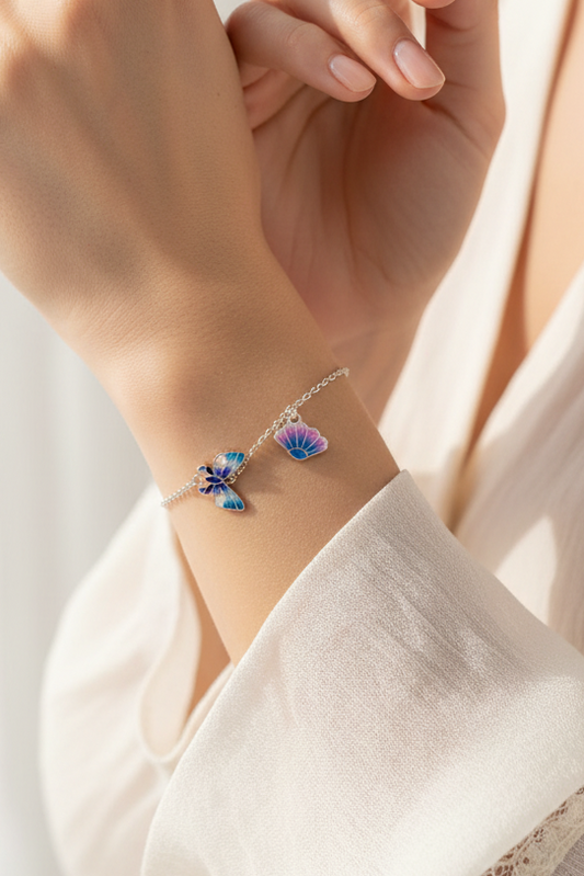 Multi Coloured Butterfly Bracelet