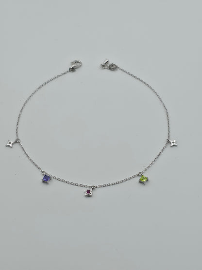 Multi Colour Star Anklet