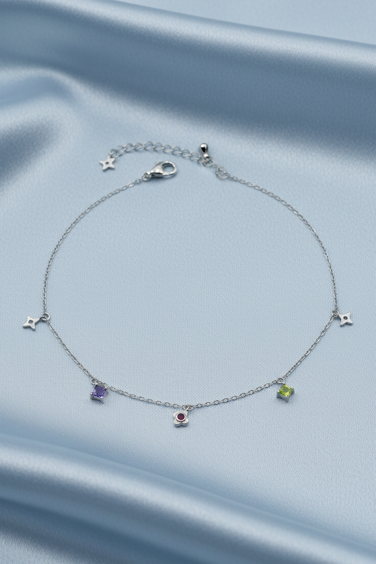 Multi Colour Star Anklet