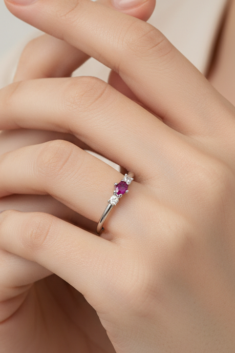 Ruby Solitaire Ring
