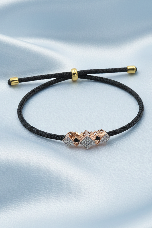 Geometric Trinity Braided Bracelet