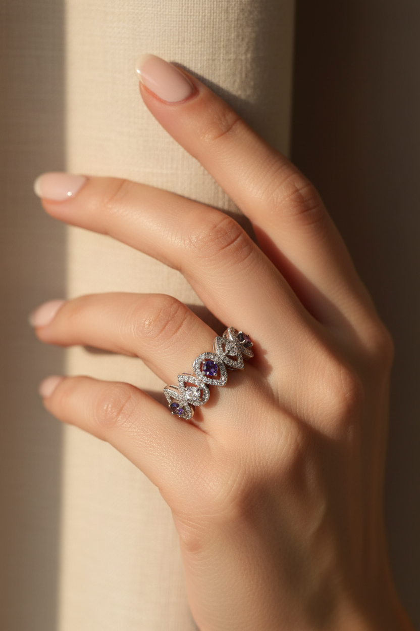 Pear Shape Purple Ring