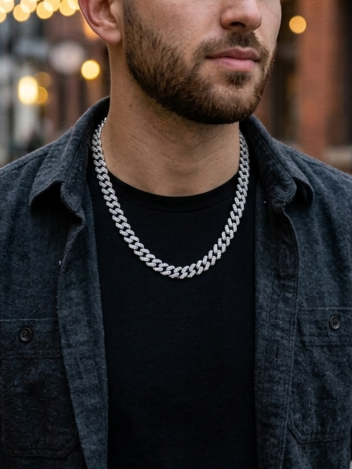 Iced-Out Cuban Men’s Chain