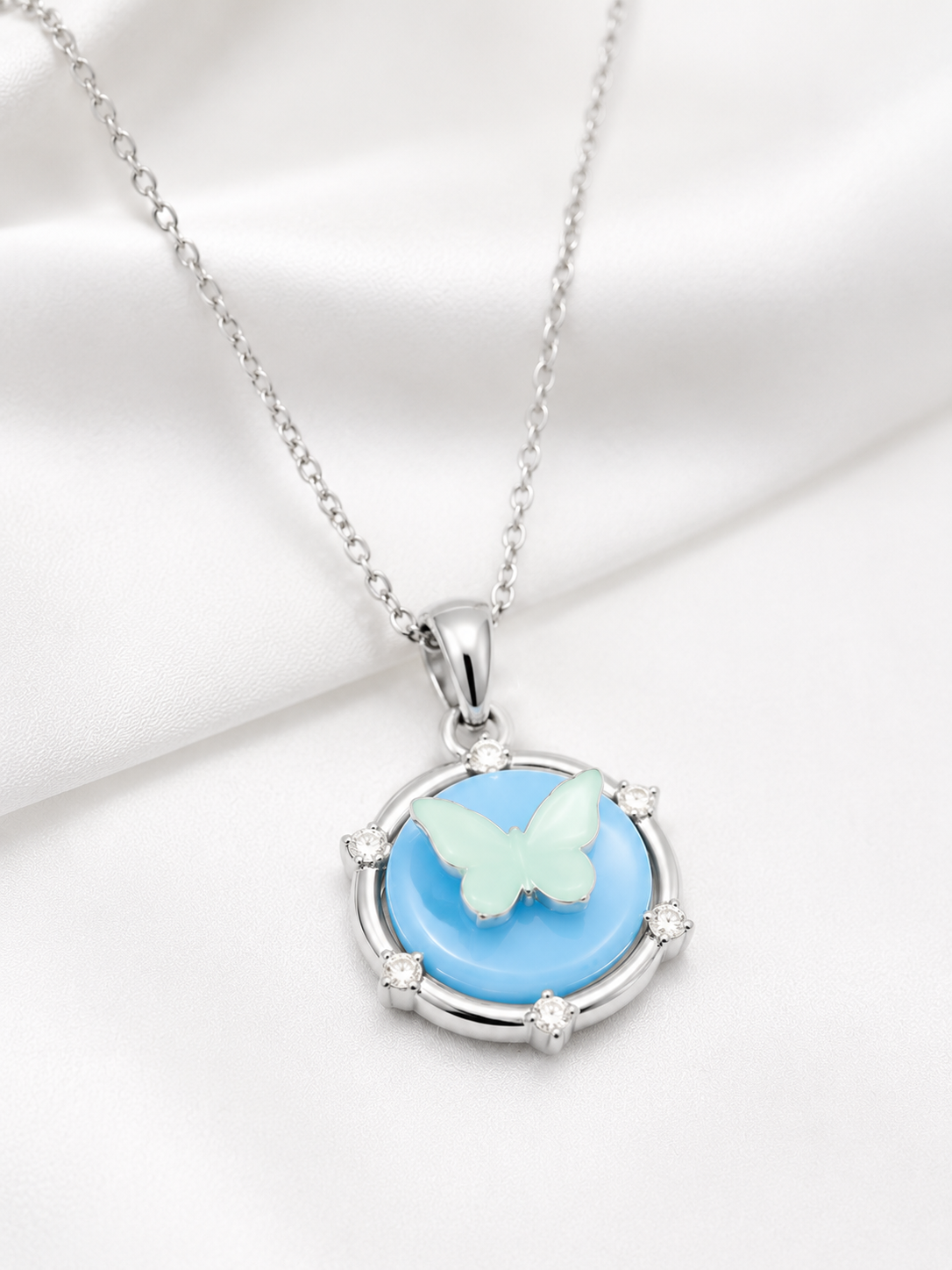 Blue Enamel Butterfly Set