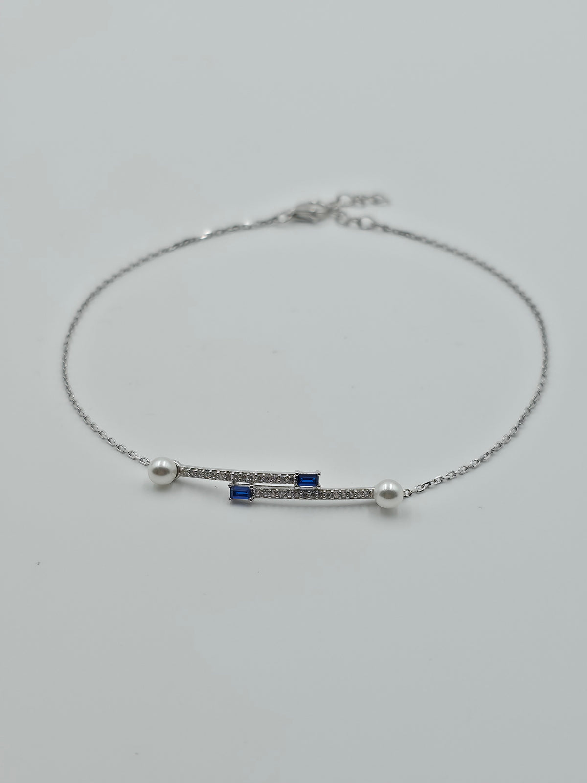 Royal Blue Pearl Drop Anklets