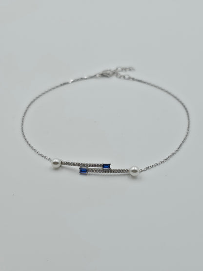 Royal Blue Pearl Drop Anklets