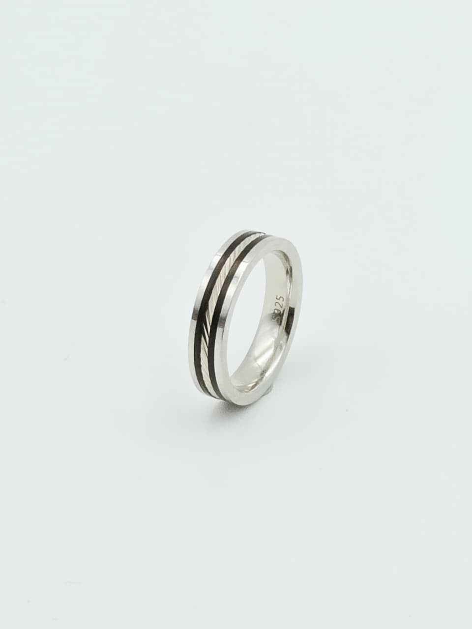 Black Stripes Band Ring