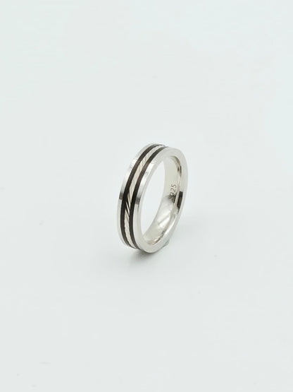 Black Stripes Band Ring
