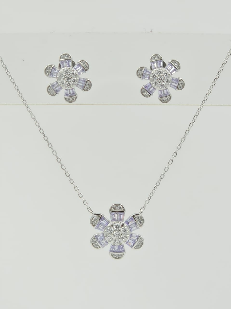 Lilac Flower Pendant Set