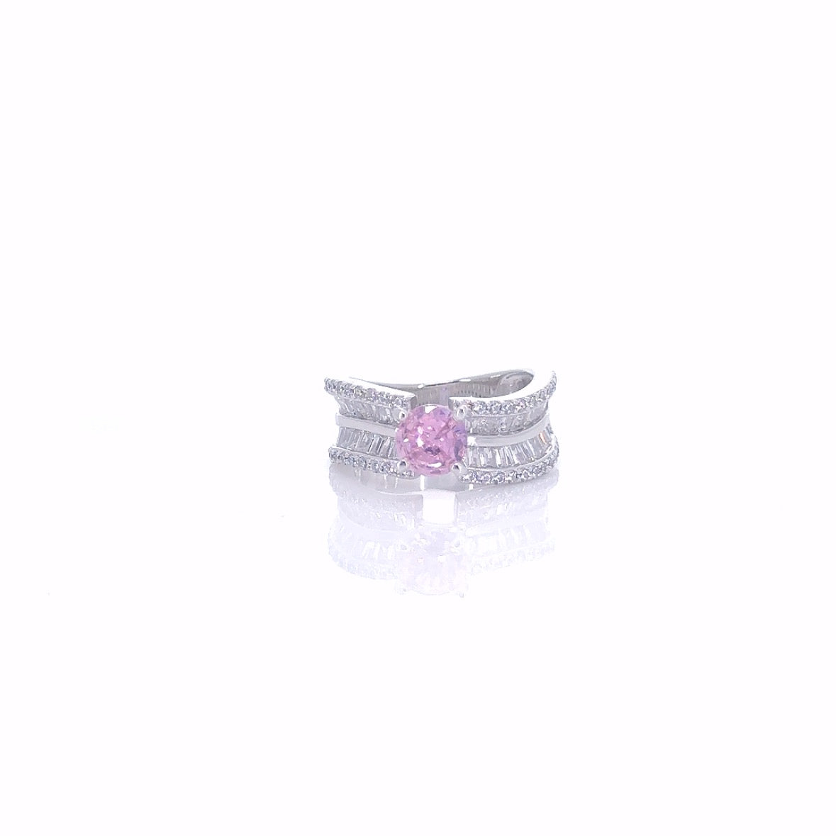 Pink Stone Solitaire Ring
