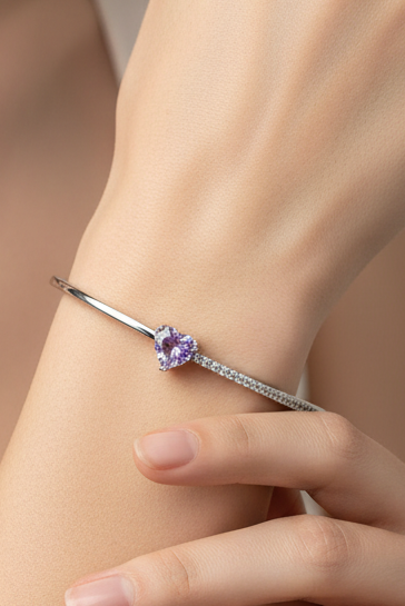 Lilac Heart Bracelet
