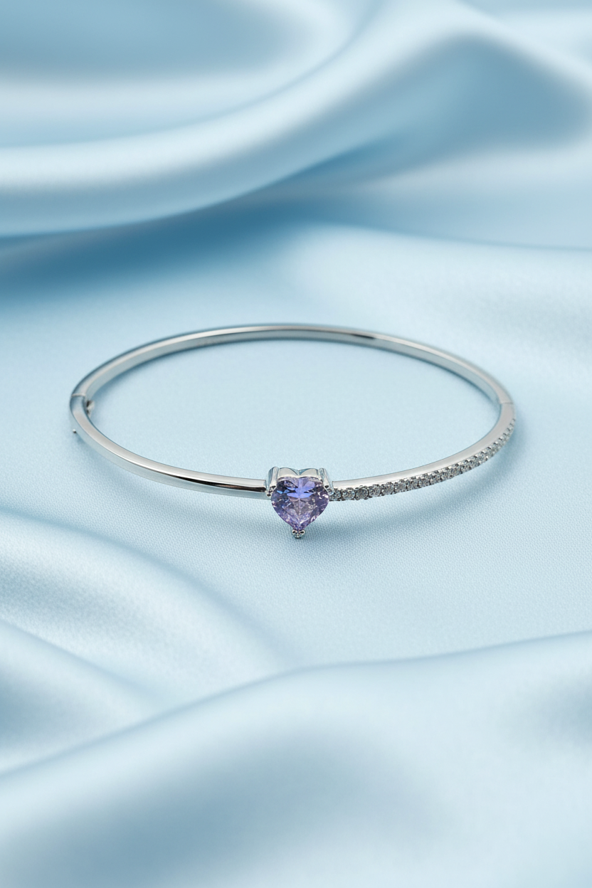 Lilac Heart Bracelet