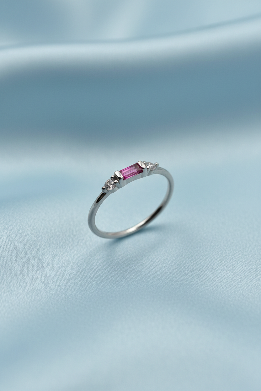 Pink Baguette Ring
