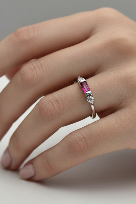 Pink Baguette Ring