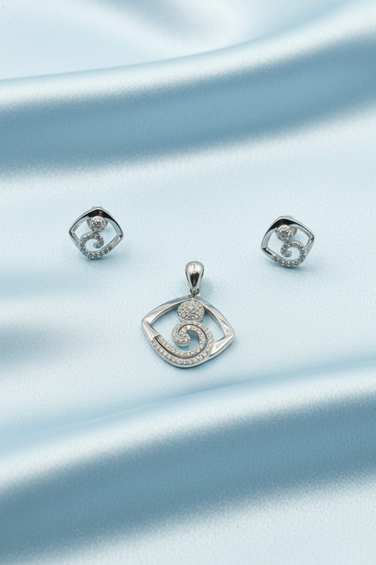 Geometric Swirl Pendant Set