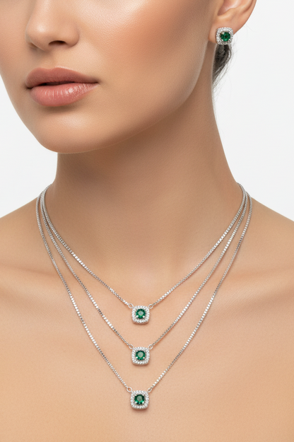 Green Drop Pendant Set