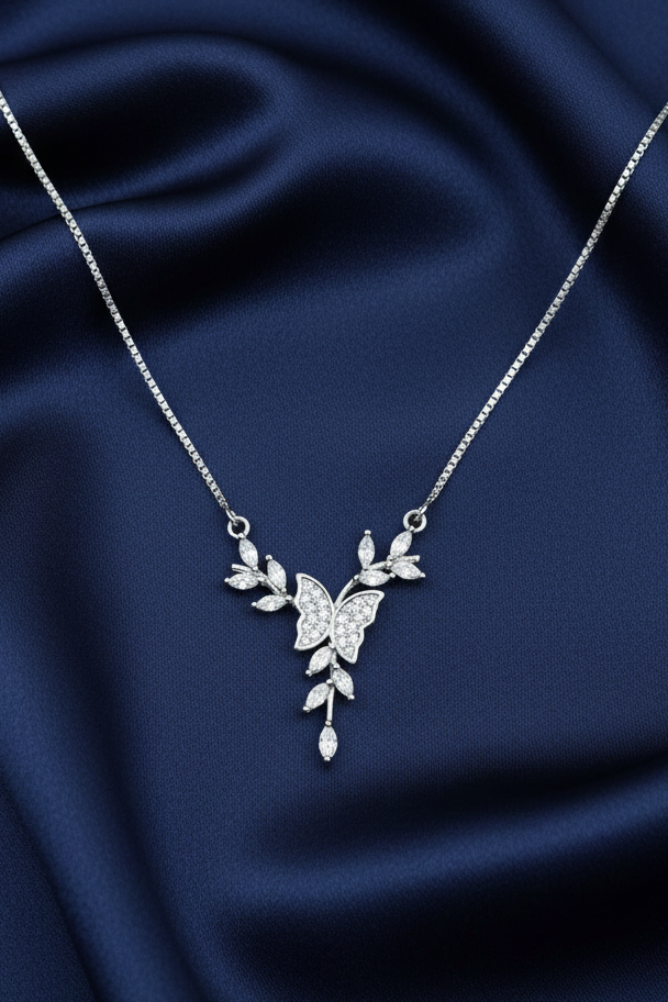 Butterfly Floral Pendant Set
