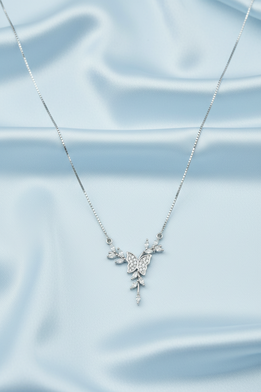 Butterfly Floral Pendant Set