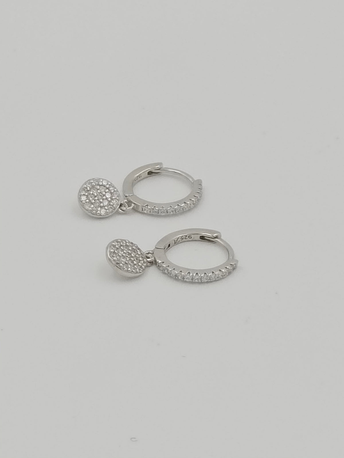 Pave Circle Huggie Earring