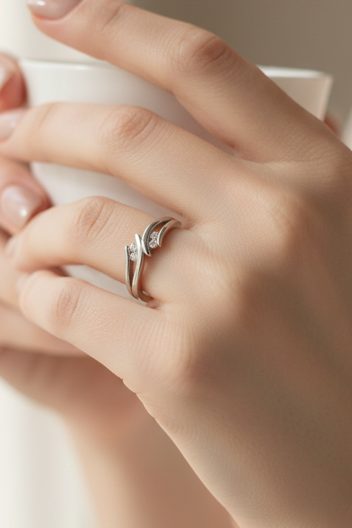 Twin Stone Wrap Ring