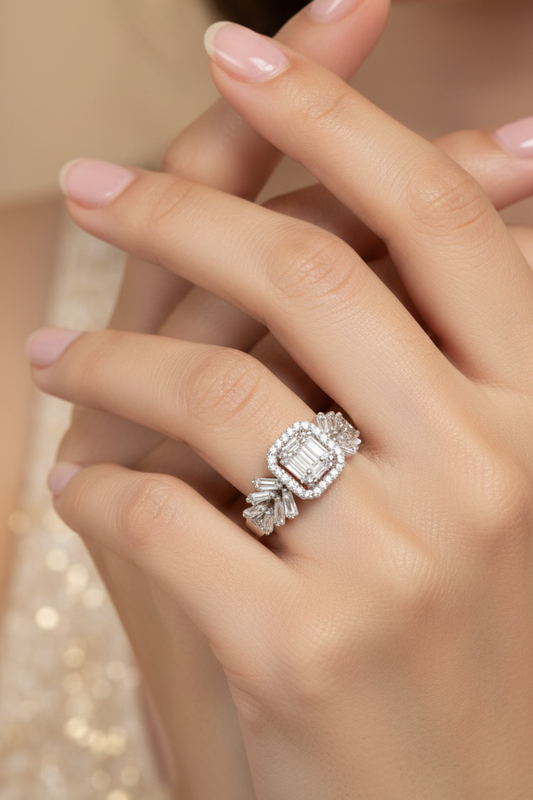 Emerald Cluster Ring