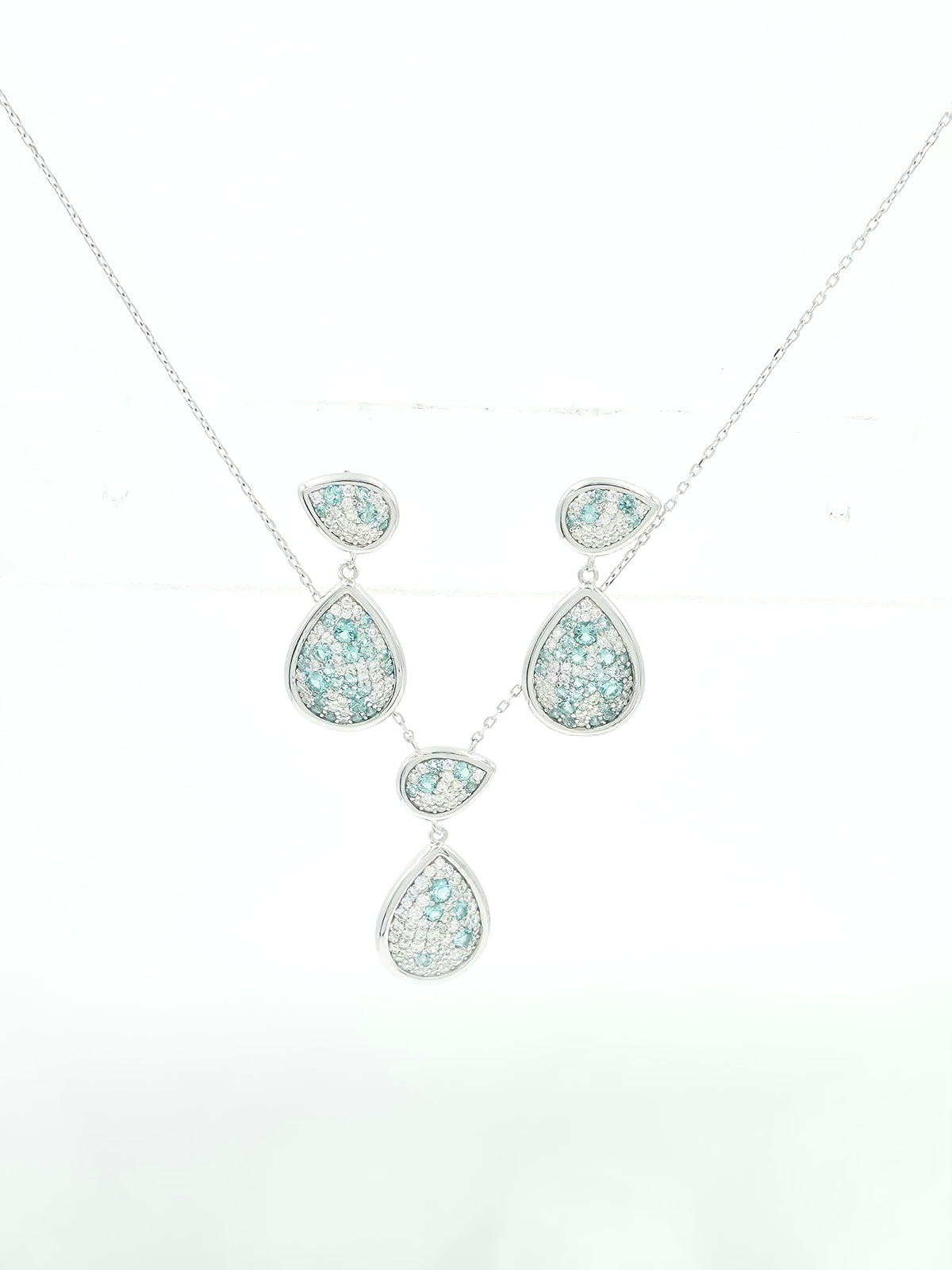 Tear Drop Pendant Earring Set