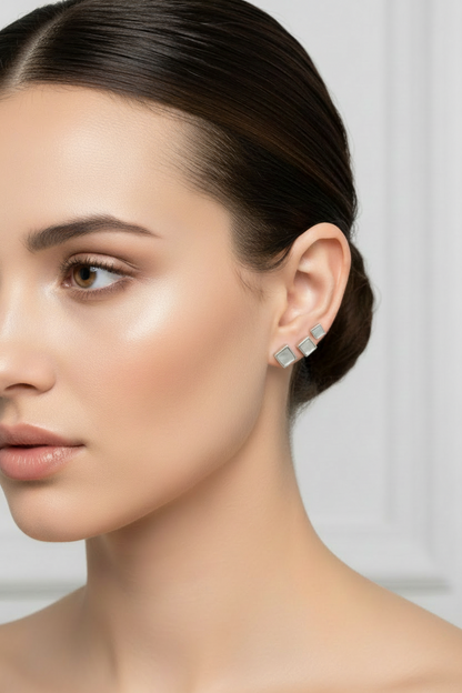 Mop Square Earring Set