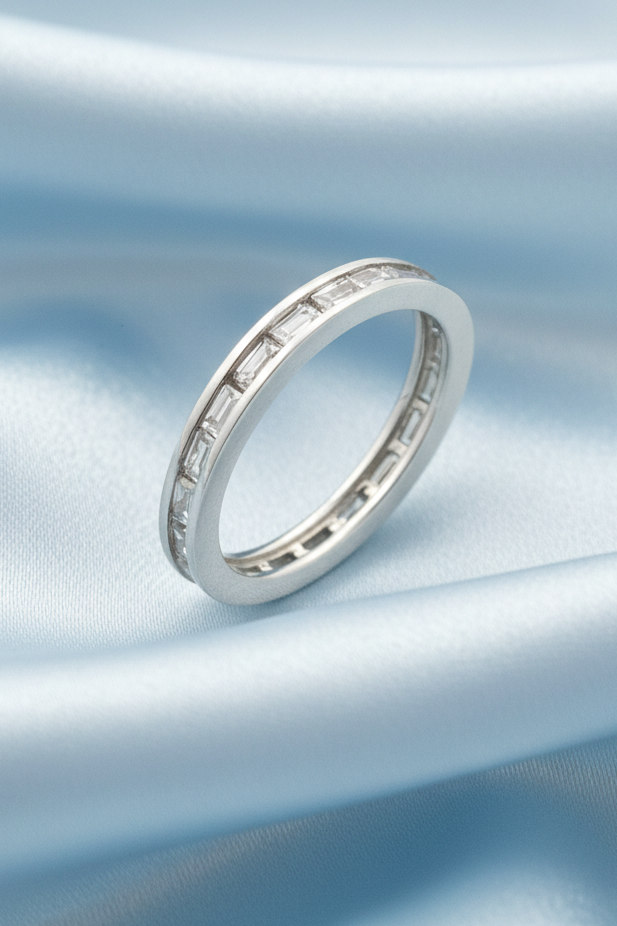 Baguette Cut Eternity Band Ring