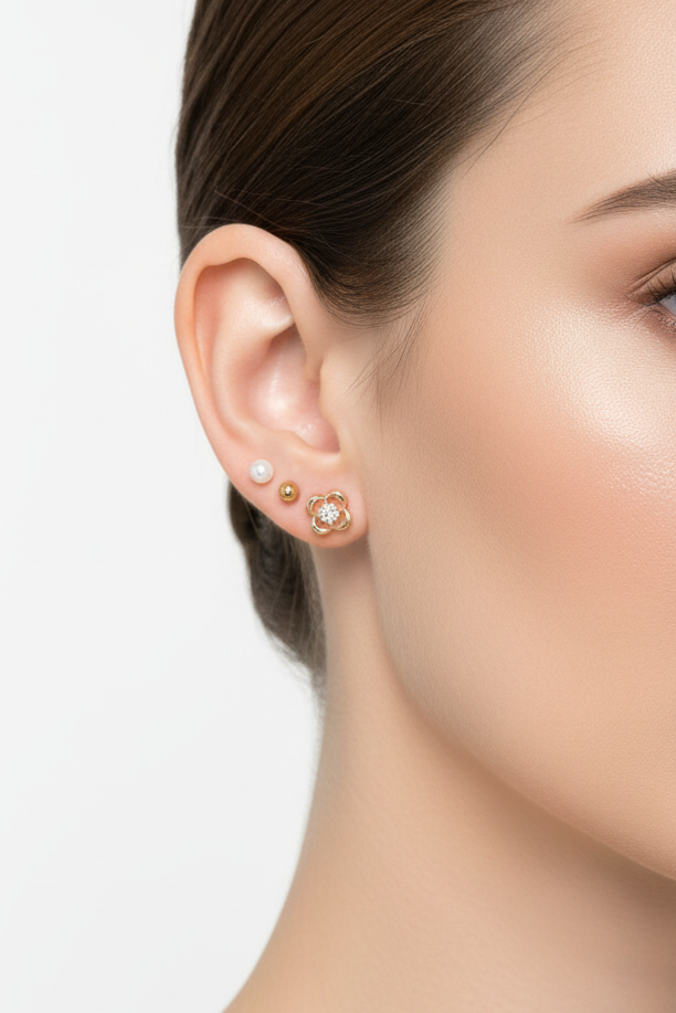 Rose Flower Earring Set