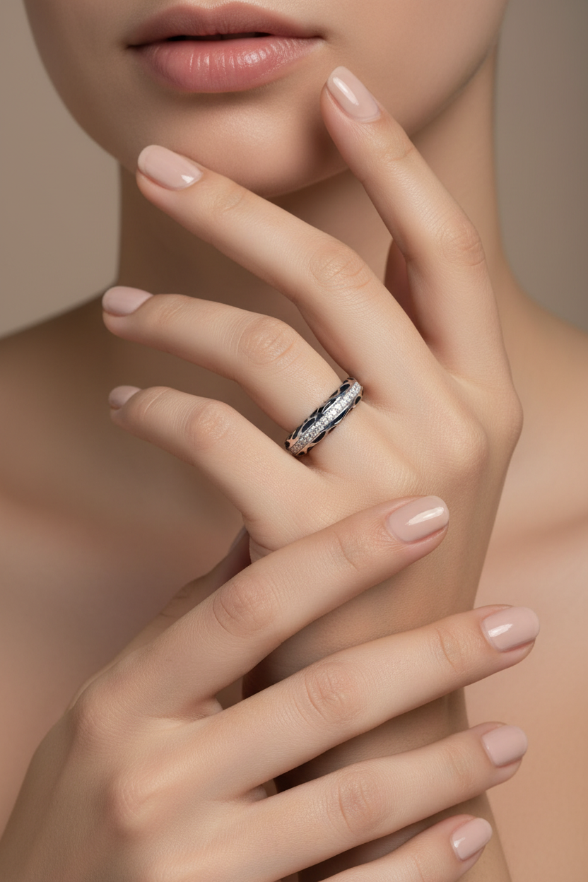 Blue Enamel Ring