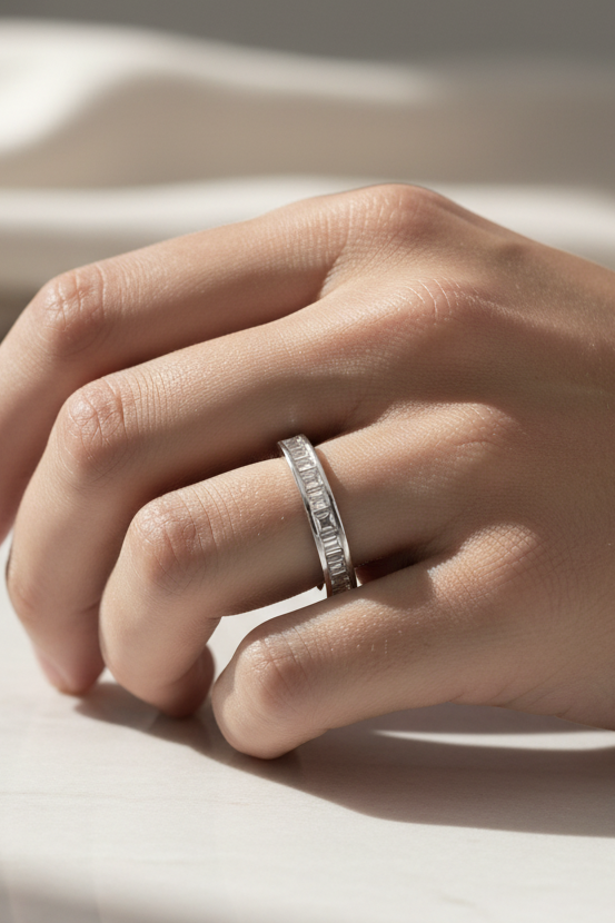 Baguette Cut Eternity Band Ring
