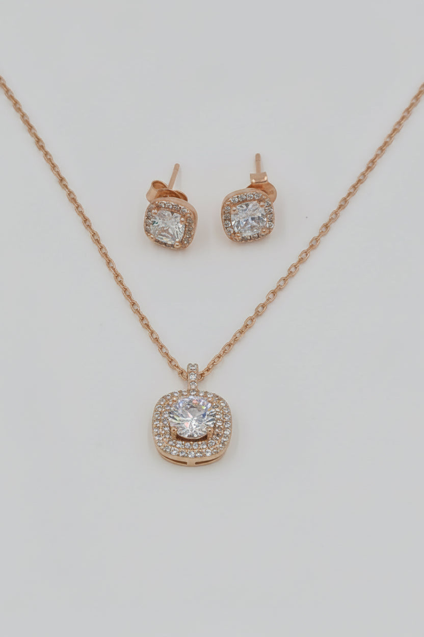 Cushion-Cut Halo Elegance Set