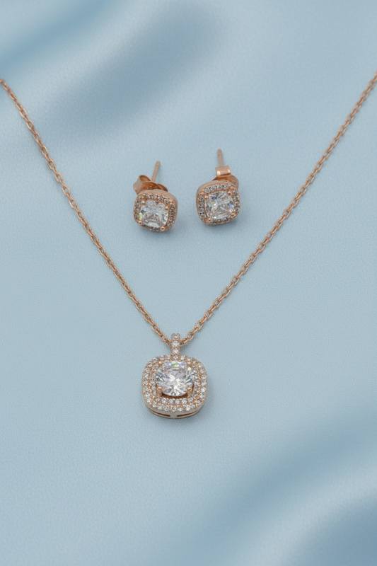 Cushion-Cut Halo Elegance Set