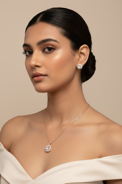Cushion-Cut Halo Elegance Set