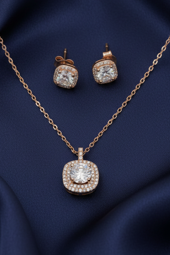 Cushion-Cut Halo Elegance Set
