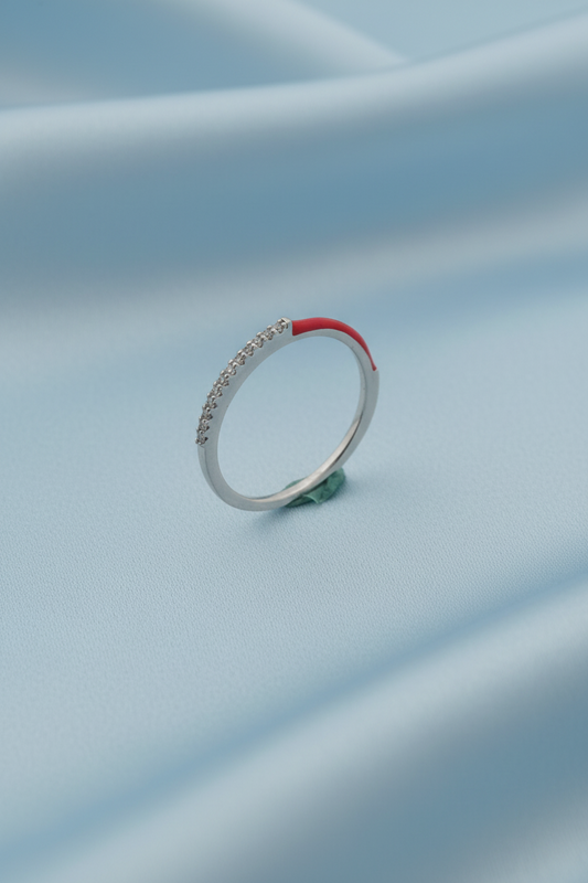 Red Enamel Ring