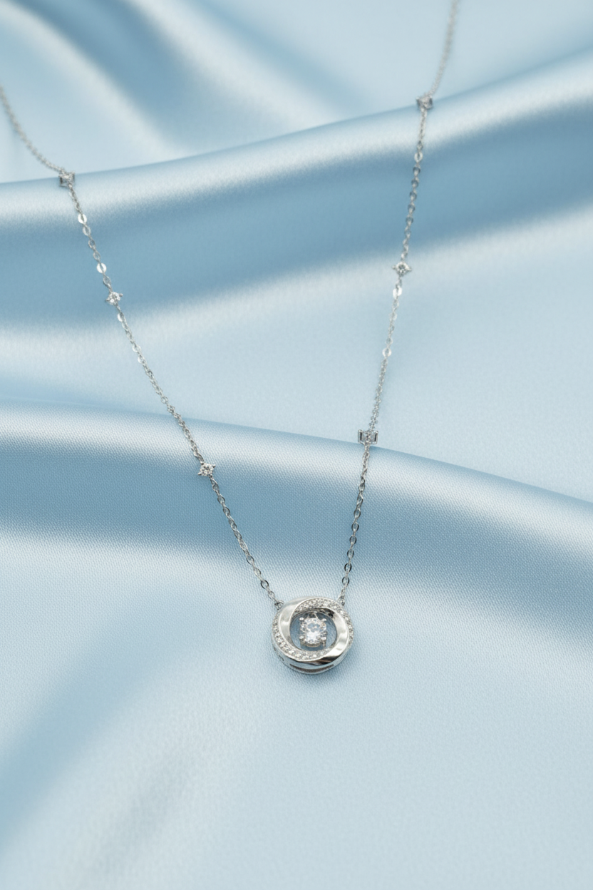 Designer Round Solitaire Chain Set
