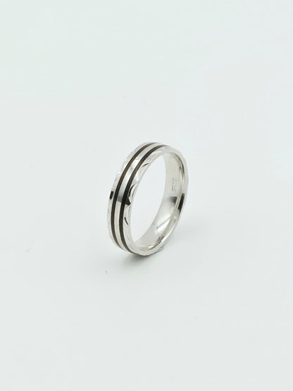 Black Stripes Band Ring