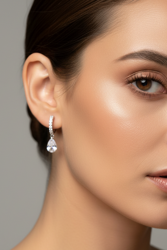 Drop Huggie Hoop Earring