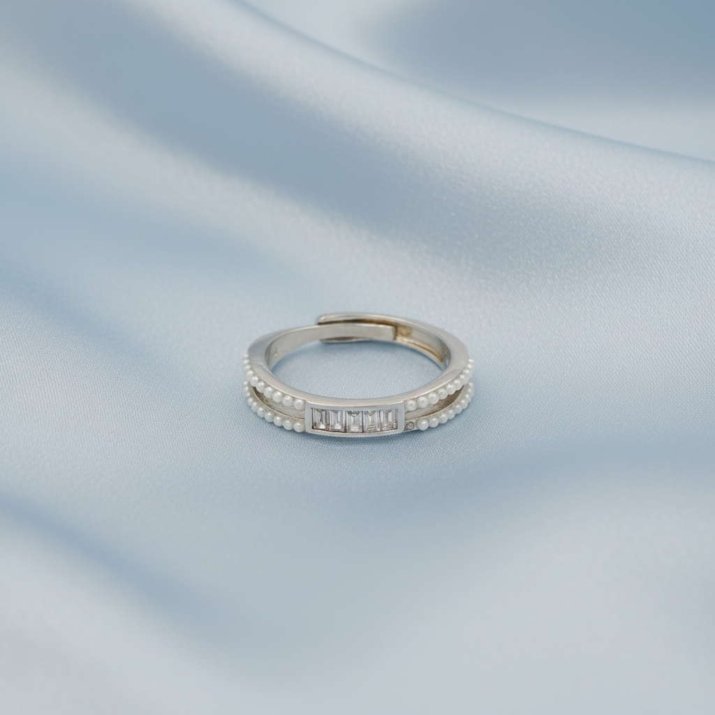 Baguette Pearl Ring