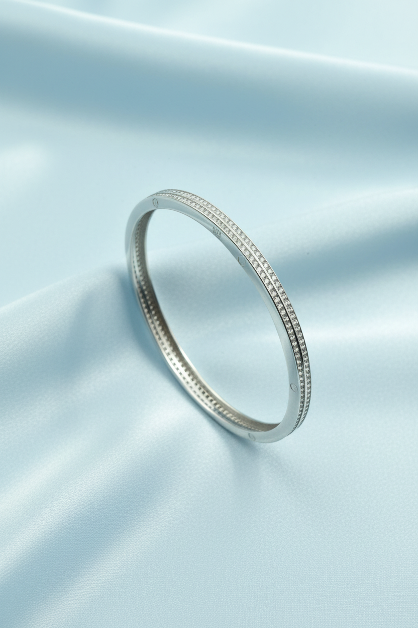 Eternity Sparkle Silver Bangles