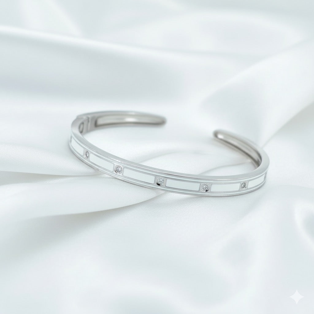 White Enamel Bracelet ( KW0017 )