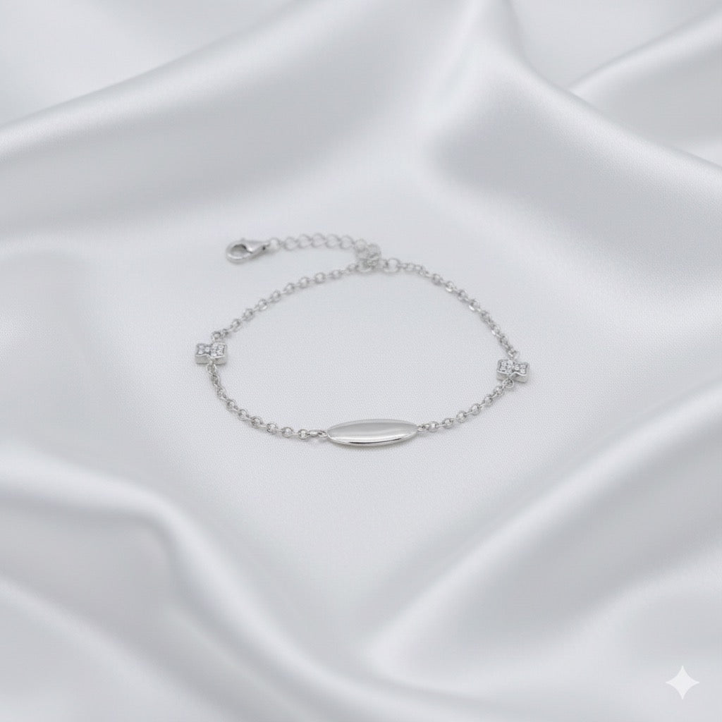 Silver Bean Baby Bracelet ( Bb1193 )