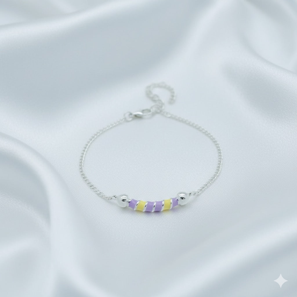 PURPLE YELLOW BABY BRACELET (BB454)